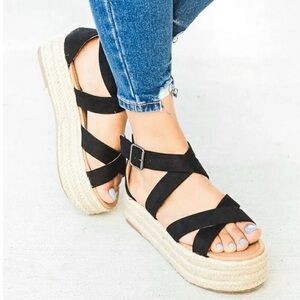 Bonnibel Summer Sandals Platform Retro black